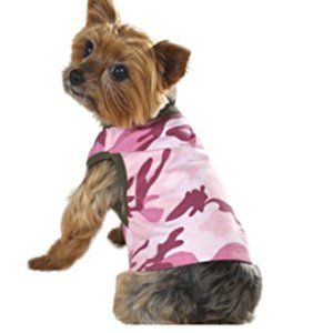 Pink Camo Tank Shirt, Casual Canine, Size L